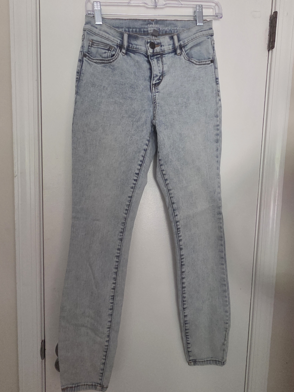 Soho New York & Co Curvy Super Skinny Jeans Size 4 Light Acid Wash